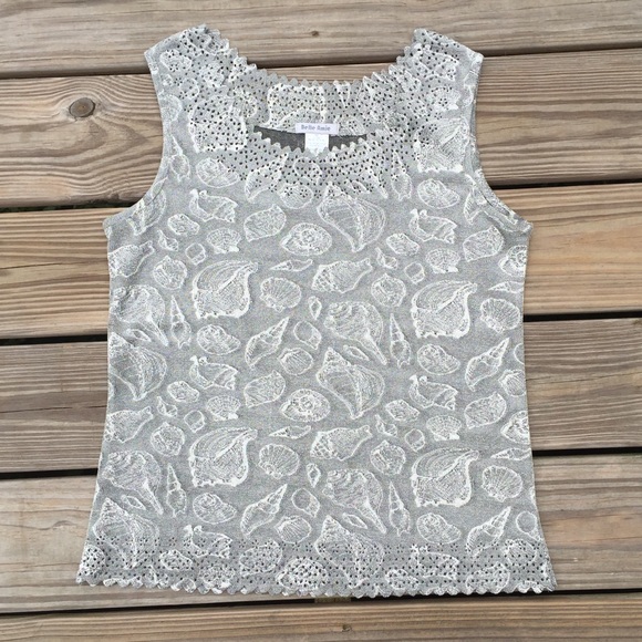 belle amie Tops - Belle Amie Silver shell beach theme blouse